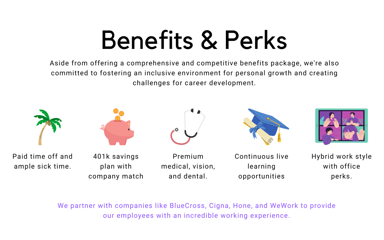 Recruiting Top Talent with benefits and perks like the ones represented